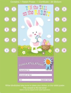 Easter Game Stick Pin The Tail on The Bunny Rabbit Child Egg Hunt Party Bags Toy - Picture 1 of 3