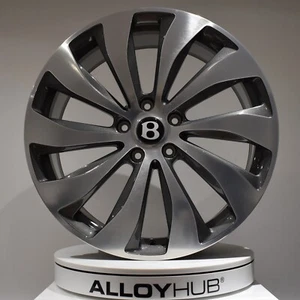 RUEDAS DE ALEACIÓN ORIGINALES BENTLEY FLY SPUR 10 RADIOS 22" GRIS PULIDO X4 - Imagen 1 de 3