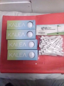 GOLF GOODIES 12 NEW TaylorMade KALEA Balls 4 3 PACKS + SEALED BAG DON SMITH TEES - Picture 1 of 6