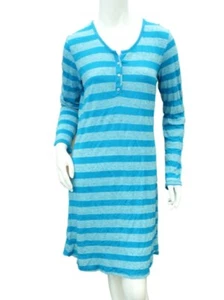 Covington Womens Teal Blue Striped Sleep Shirt Lightweight Nightgown Nightie M - Picture 1 of 1