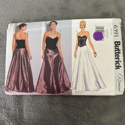 Butterick 6391 Remini Corset Top Flared Skirt Sewing Pattern 18-22 Evening Gown - Image 1 of 4