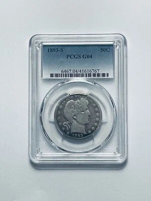 Medio dólar de peluquero 1893-S graduación profesional G04 Foto 1 de 4