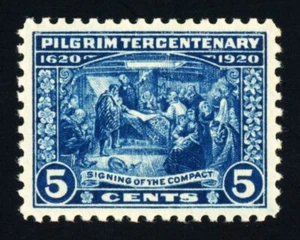 #550, 5c Pilgrim - Deep Blue, Superb-OG-NH, 2016 PSE (graded 98, nh) - PERFECT ! - Picture 1 of 1