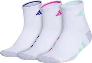 adidas Women's Cushioned Quarter Socks (3-pair) With Arch Compression - Picture 1 of 5