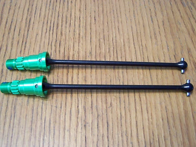 Fits Traxxas 1/5 8s X-Maxx Front or Rear Steel H/D Driveshaft Green Stub Axle - Image 1 of 3