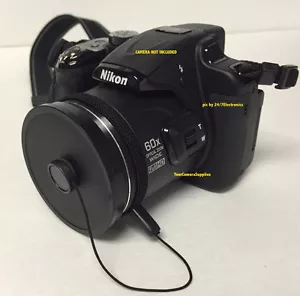 SLIP-ON FRONT LENS CAP DIRECTLY TO CAMERA NIKON COOLPIX P600 P610 P 600 + HOLDER - Picture 1 of 6