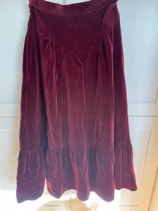 Vintage Gunne Sax Burgundy Velvet Skirt - Picture 1 of 4