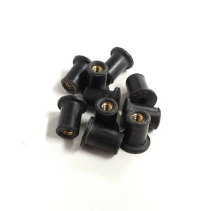 10x 6-32 Rubber Rivets - Threaded Inserts - Well Nuts - 5/16" hole .496" tall - Picture 1 of 2