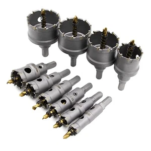 Heavy-Duty Tungsten Carbide Hole Cutter Set - 5/8" to 2-1/8" for Metal Drilling - Picture 1 of 10