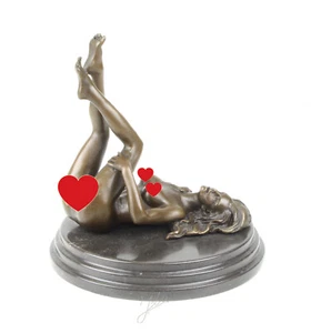9973431-D Bronze Sculpture Nude Figure Lady Lying Erotic 19X19Cm - Picture 1 of 3