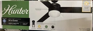 Hunter Exeter 54” 3-Blade Indoor / Outdoor Ceiling Fan,New,Factory Sealed. - Picture 1 of 7
