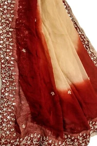 Dupatta Scarf Vintage Indian Embroidered Long Stole Shawl Woman Hijab LD1726 - Picture 1 of 5