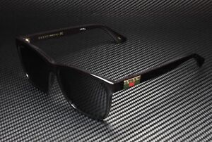 GUCCI GG0746S 001 Black Shiny Grey Square 57 mm Men's Sunglasses