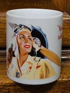 Coca Cola Amelia Earhart Your Thirst Takes Wings Coffee Cup Mug Woman Pilot 1992 - Picture 1 of 6