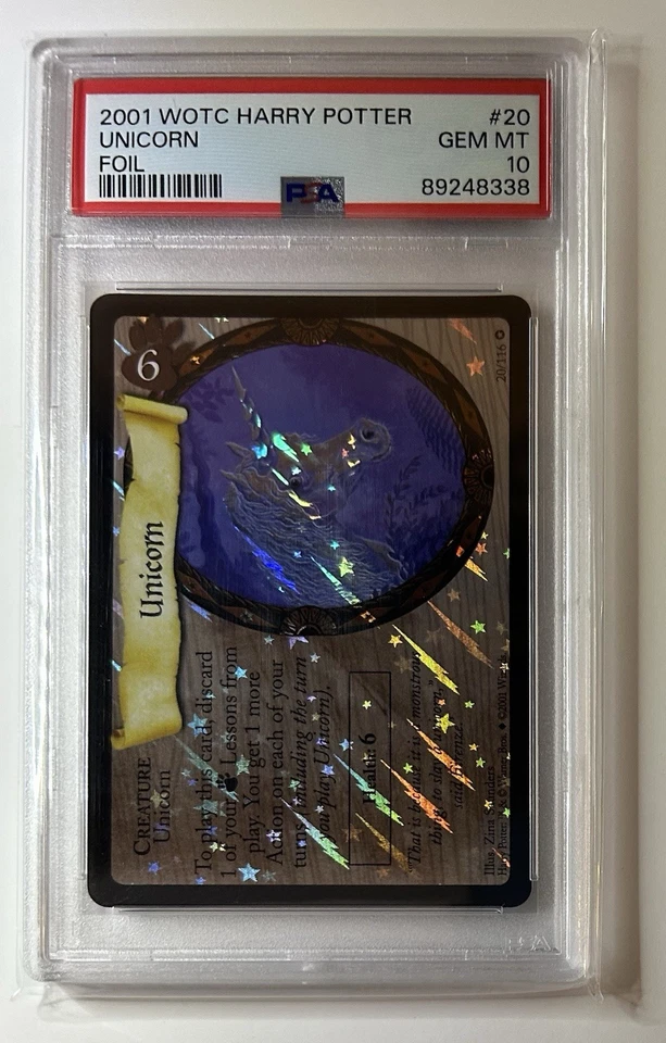 2001 Harry Potter WOTC TCG Unicorn Foil Holo PSA 10 Gem Mint Base Set 20/116 - Image 1 of 2