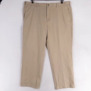Eddie Bauer Pants Mens 44 Beige Wrinkle Resistant Relaxed Fit 100% Cotton Twill - Picture 1 of 9