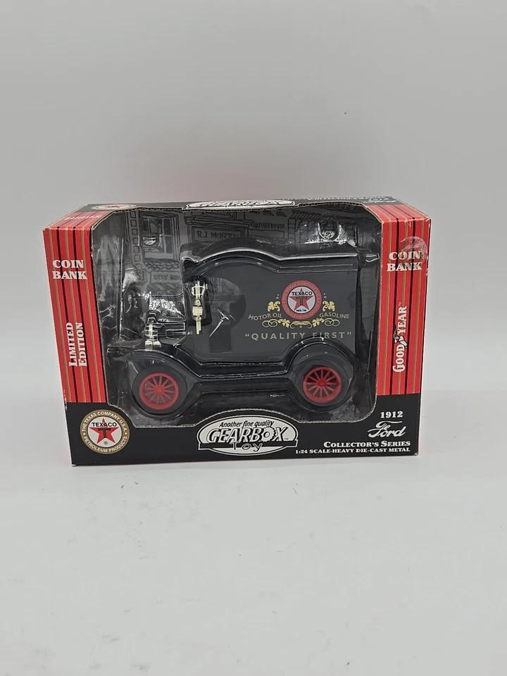 1912 Ford Texaco Delivery Car 124 Scale Diecast Replica Bank From Gearbox Dc534