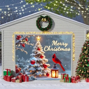Christmas Garage Door Cover, Large Christmas Banner Backdrop Decorations Hang... - Bild 1 von 8