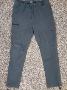 WXYZ Pants Mens Cargo Size L Black Chinos Khakis Stretch Business Casual Work - Picture 1 of 9