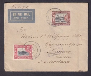 KUT KGV 1935 missionary Rev Faessler cover Kwiro Maheng Lucern Dodoma Kilosa - Picture 1 of 2