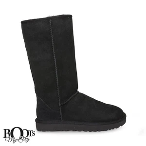 BOTAS UGG CLASSIC TALL II NEGRAS GAMUZA PIEL DE OVEJA MUJER TALLA US 8/UK 6.5 NUEVAS - Imagen 1 de 7