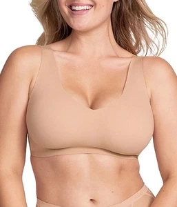 Reggiseno Honeylove scollo a V senza fili donna sabbia sport maglietta nuovo taglia S - Foto 1 di 6