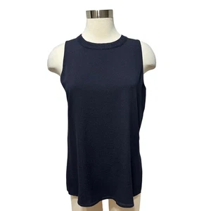 Vince Seide ärmellose Tank Bluse Damen M marine leicht Shell Büro Luxus - Bild 1 von 10