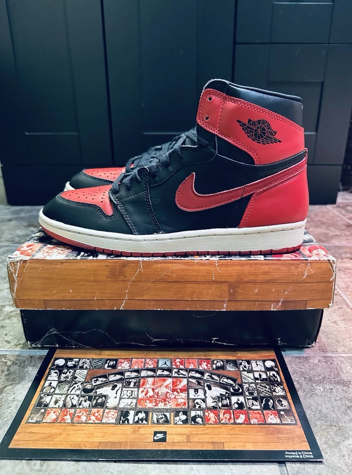 Nike Air Jordan 1 Retro 1994 Bred Black Red 130207-061 Chicago Men’s Size 10.5 - Image 1 of 4