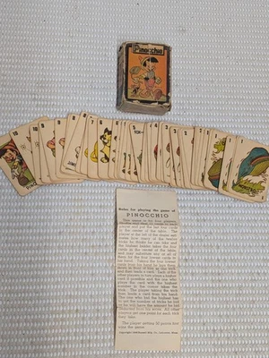 1946 Walt Disney Productions Pinocchio Mini Card Game Russell Mfg - Image 1 of 4