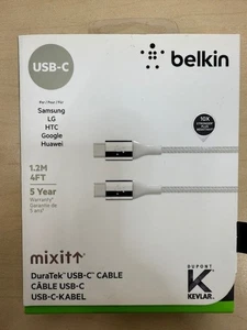 Belkin Mixit 4FT DuraTek Kevlar Cable USB-C to USB-C , C to C Cable - Picture 1 of 4