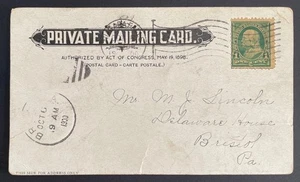 Niagara Falls, New York Post Card, mailed October 5, 1900 to Bristol, PA - NY - Picture 1 of 2