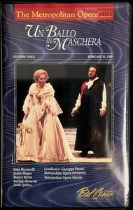 The Metropolitan Opera Un Ballo in Maschera VHS 1989 Verdi Pavarotti Rare OOP - Picture 1 of 4