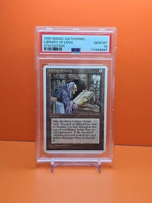 🟤🟤🟤 1995 MAGIC THE GATHERING LIBRARY OF LENG 4TH EDITION PSA 10 💎MINT POP 1 - Image 1 of 2
