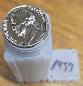 1957 Proof Jefferson Nickel Roll of 40 coins. Freshly cut from proof set. Gem! - Picture 1 of 2