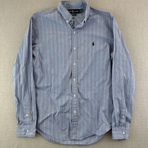 Ralph Lauren Shirt Mens Size M Slim Fit Blue Striped Long Sleeve Button Up - Picture 1 of 7