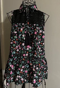 Top canesú de encaje Kate Spade New York Greenhouse estampado floral. Talla: XS - Imagen 1 de 9