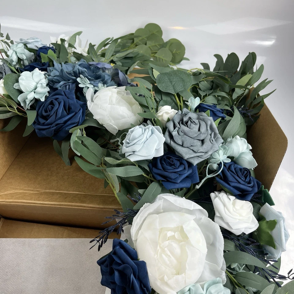 Flores artificiais de arco de casamento azul empoeirado Ling’s Moment  - Imagem 1 de 4