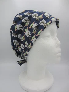 Surgical Scrub Hat for Women's Tieback - Baby Yoda Soldier - Picture 1 of 5