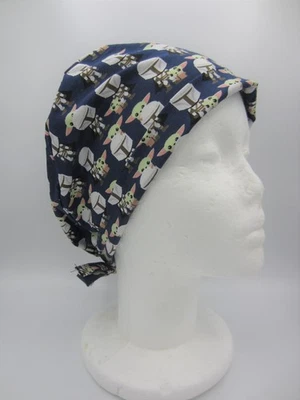Surgical Scrub Hat for Women's Tieback - Baby Yoda Soldier - Image 1 of 4