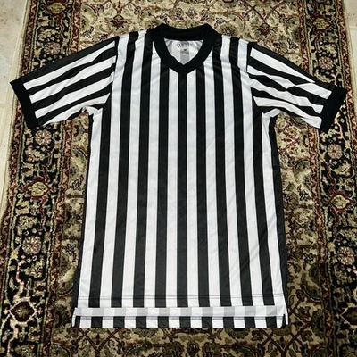 Camisa Smitty Manga Corta Peso Pesado 1" Rayas Fútbol Árbitro Ref Talla Mediana Foto 1 de 3