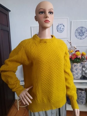 Damen Kaschmir/Wolle Strickpulli Pullover Senfgelb Gr M - Bild 1 von 4