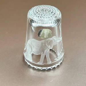 Fingerhut geätztes Kristall Ullmannglas W. Germany TCC "Crystal Wildlife" Elefant - Bild 1 von 11