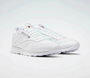 REEBOK Classic Leather Men's Shoes 9771 White / White / Grey RUNNING size 8.5 - Picture 1 of 5