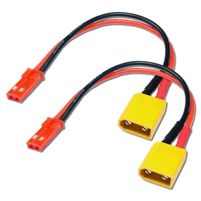 ✅ 2x Stück Adapter XT30 Stecker Male auf JST BEC Female 10cm 20AWG Kabel RC ✅ - Bild 1 von 4