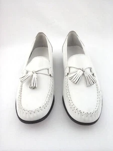 COLE HAAN VTG Tassel Loafers White Moccasin Slip On Flats Womens US 10 B EU 40.5 - Picture 1 of 8