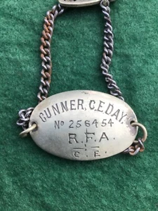 Pulsera de colección de artillería de campo real EPNS I D de la Primera Guerra Mundial para artillero C.E. Día - Imagen 1 de 5