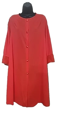 Vintage Red Nightgown / Robe Chemise Women’s Size Large Nylon Gaymode Pennys - Image 1 of 4
