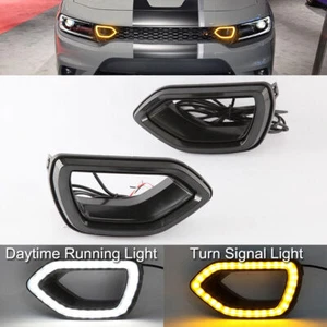 For 2015-2021 Dodge Charger SRT Scat Pack Smoke Switchback LED DRL Grille Lights - Bild 1 von 12