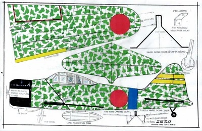 012 A6M Zero & Curtiss p-40 1/2 A profile U-Control Plans - Image 1 of 3