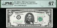 1963a $5 San Francisco Federal FRN • 1968-L PMG 67 EPQ • LB Block TOP POP. 4/0